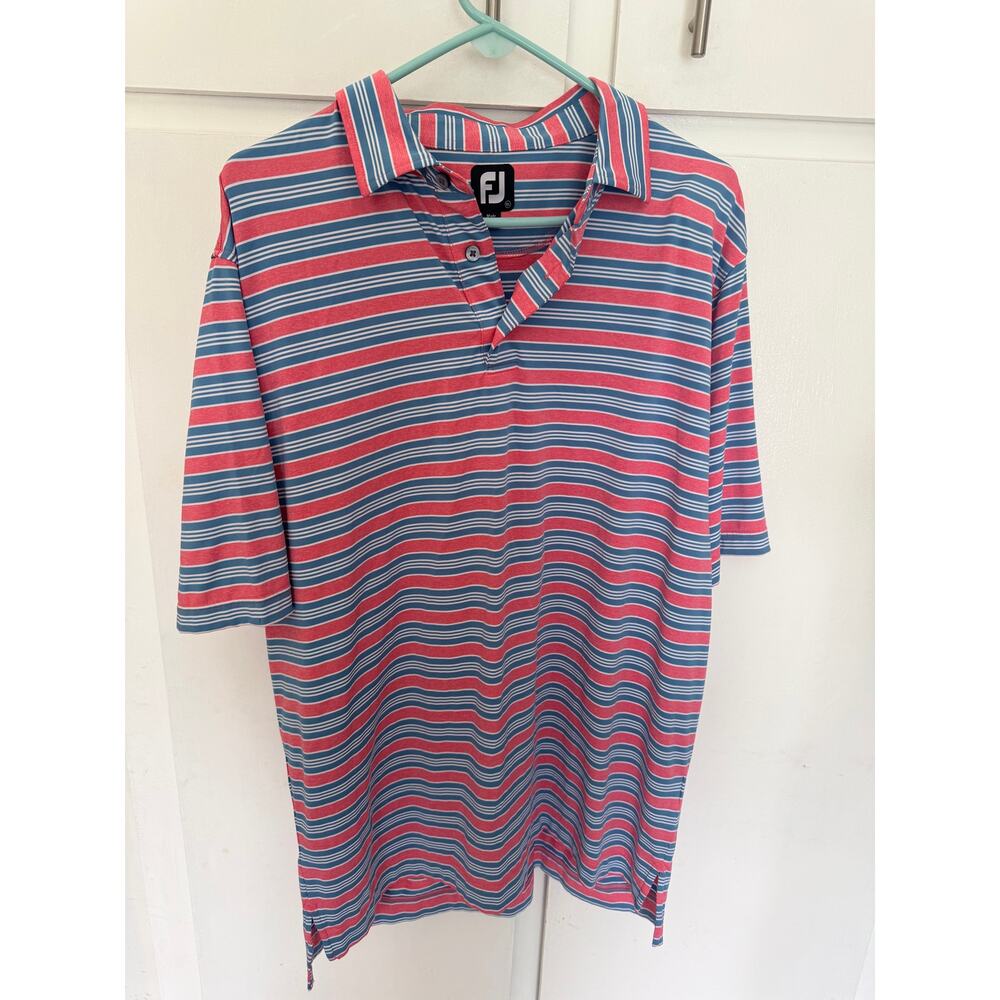 FootJoy FJ Mens Polo Shirt Size XL Striped Short Sleeve Golf Shirt